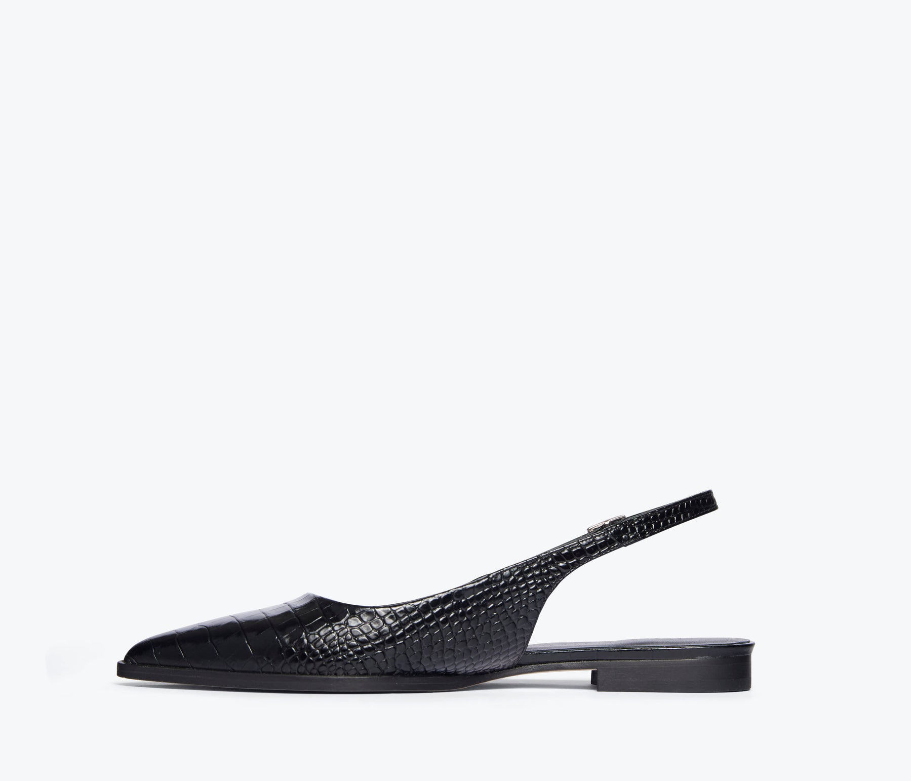 SHOES Marie Slingback Flats in Croco Black Freda Salvador