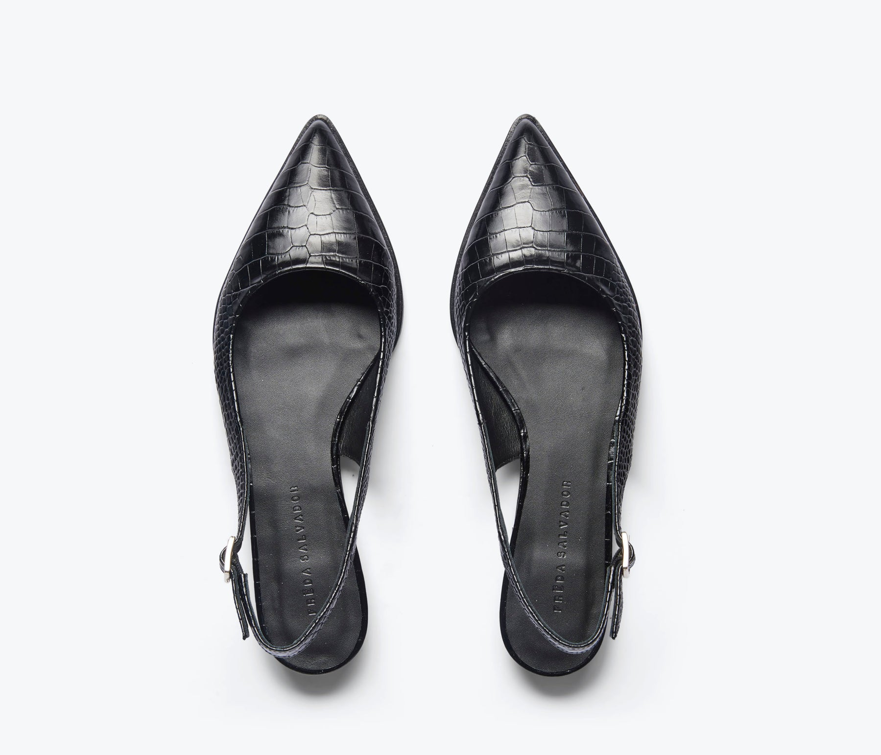 SHOES Marie Slingback Flats in Croco Black Freda Salvador