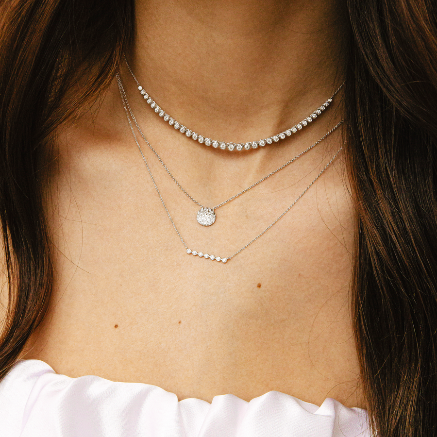 JEWELRY Lulu Jack Graduating Tennis Necklace in White Gold Dana Rebecca