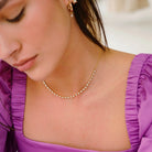 Necklaces Dana Rebecca Ava Bea Interval Tennis Necklace in Yellow Gold Dana Rebecca