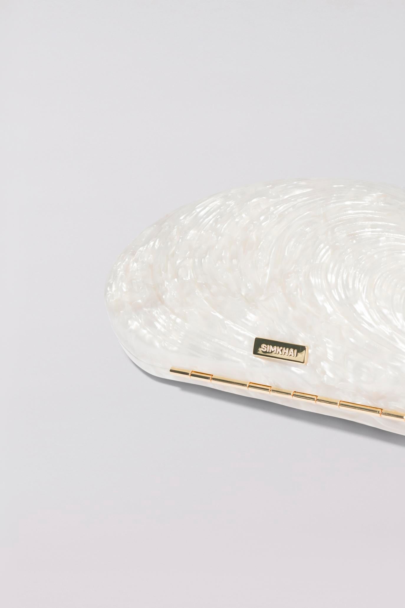 HANDBAGS Bridget Oyster Clutch in Pearl Simkhai