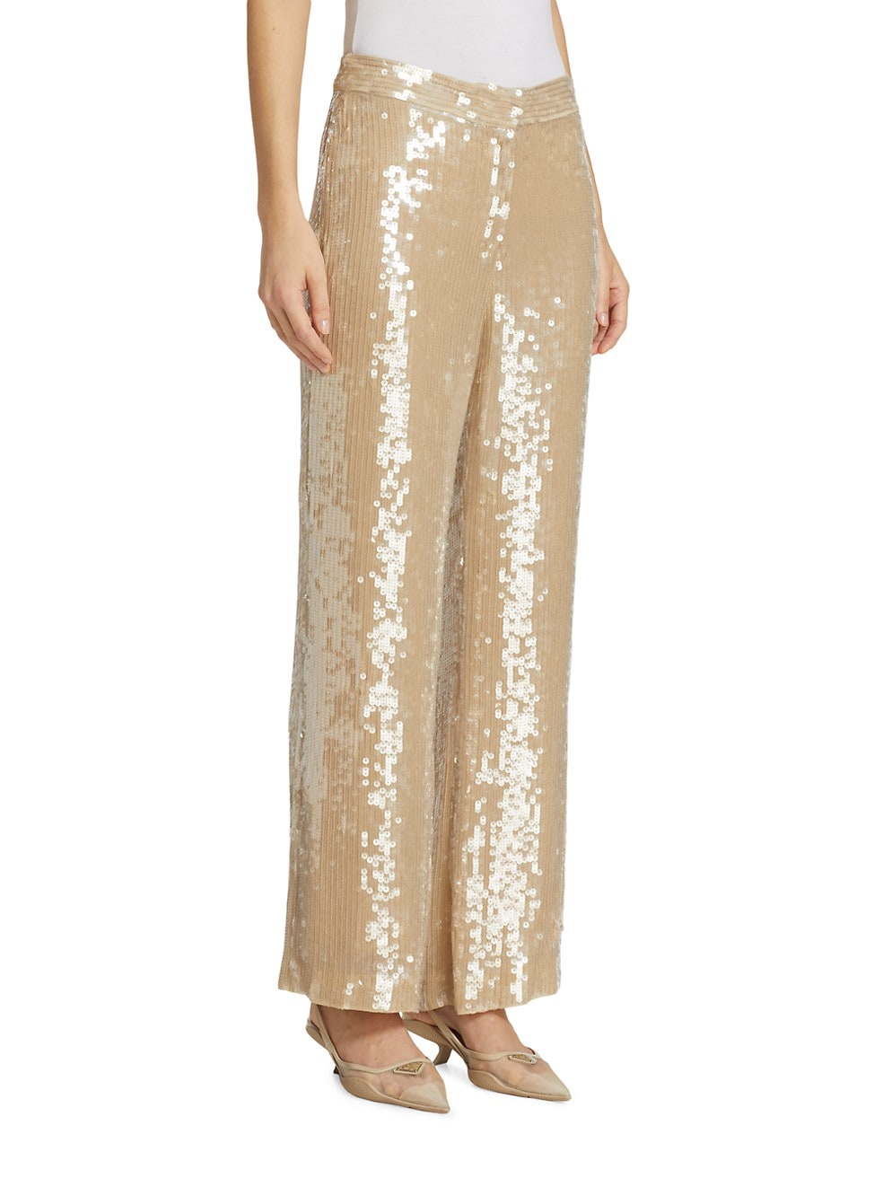 Pants Nili Lotan Yseult Sequin Pants in Khaki Nili Lotan