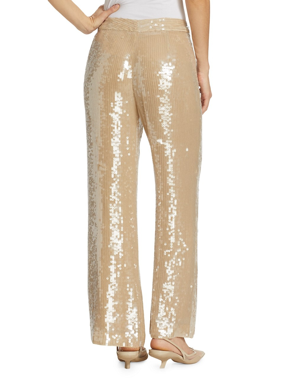 Pants Nili Lotan Yseult Sequin Pants in Khaki Nili Lotan