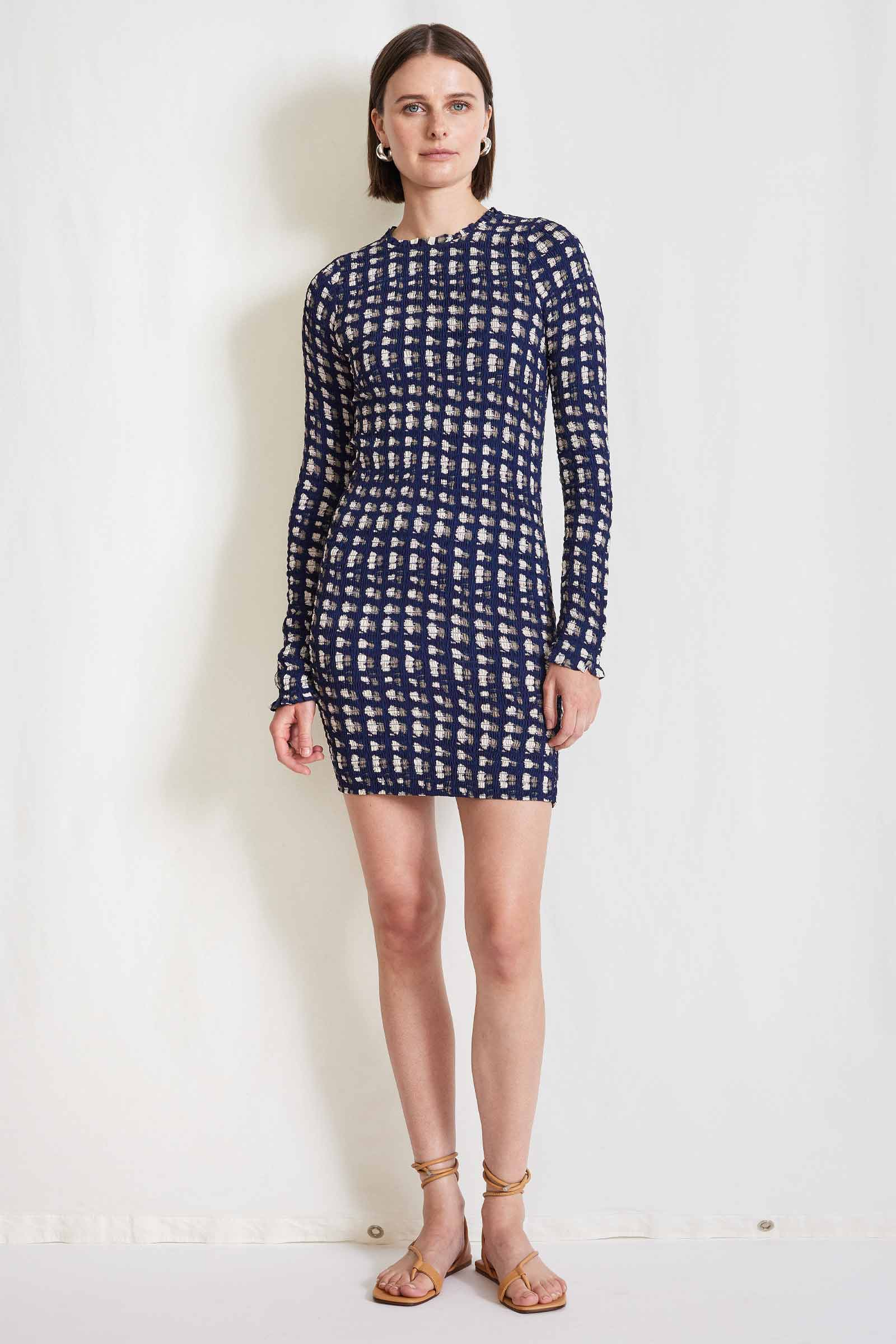 Dresses Apiece Apart Suenos Smock Mini Dress in Navy Shibori Apiece Apart