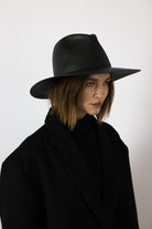 Hats Janessa Leone Maddox Fedora in Black Janessa Leone