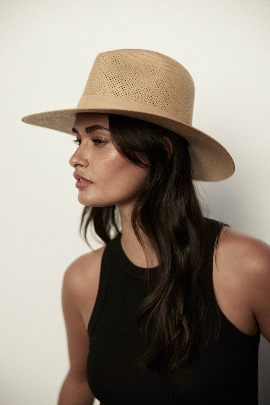 Hats Janessa Leone Simone Fedora in Sand Janessa Leone