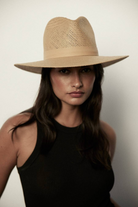 Hats Janessa Leone Simone Fedora in Sand Janessa Leone