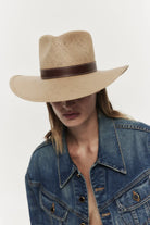 Hats Janessa Leone Halston Fedora in Sand Janessa Leone