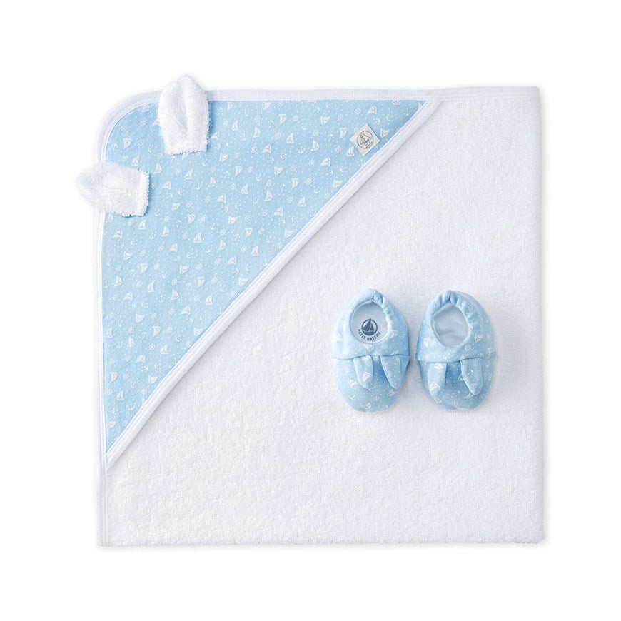 Girls + Boy Petit Bateau Bunny Towel with Booties Petit Bateau