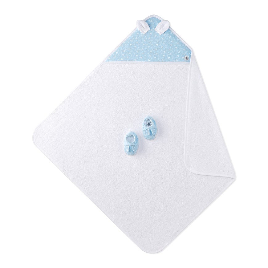 Girls + Boy Petit Bateau Bunny Towel with Booties Petit Bateau