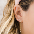 Earrings Dana Rebecca Lulu Jack Single Bezel Stud in Rose Gold Dana Rebecca