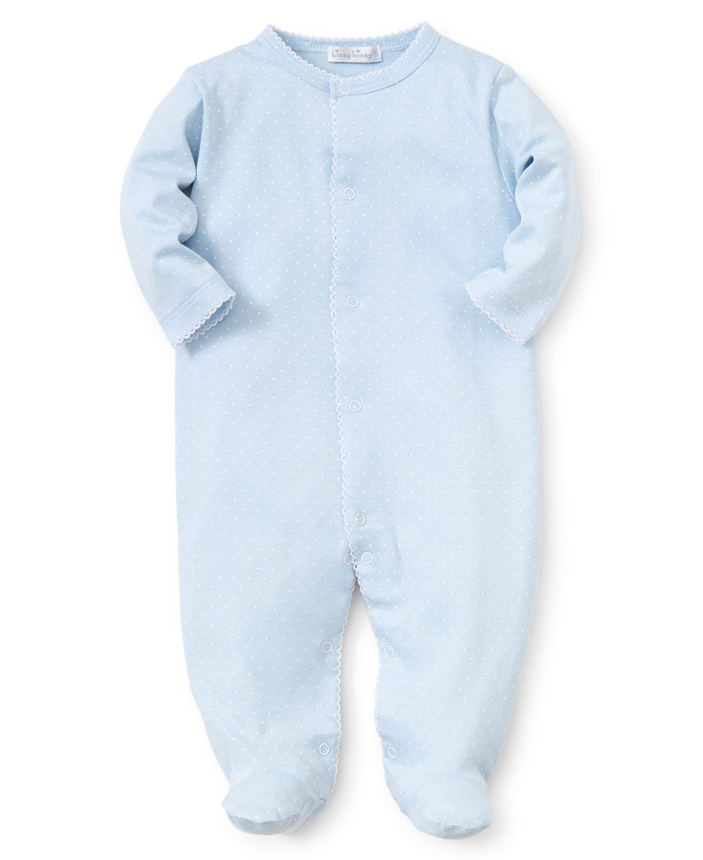 Baby Kissy Kissy Onesie in Blue and White Dots Kissy Kissy