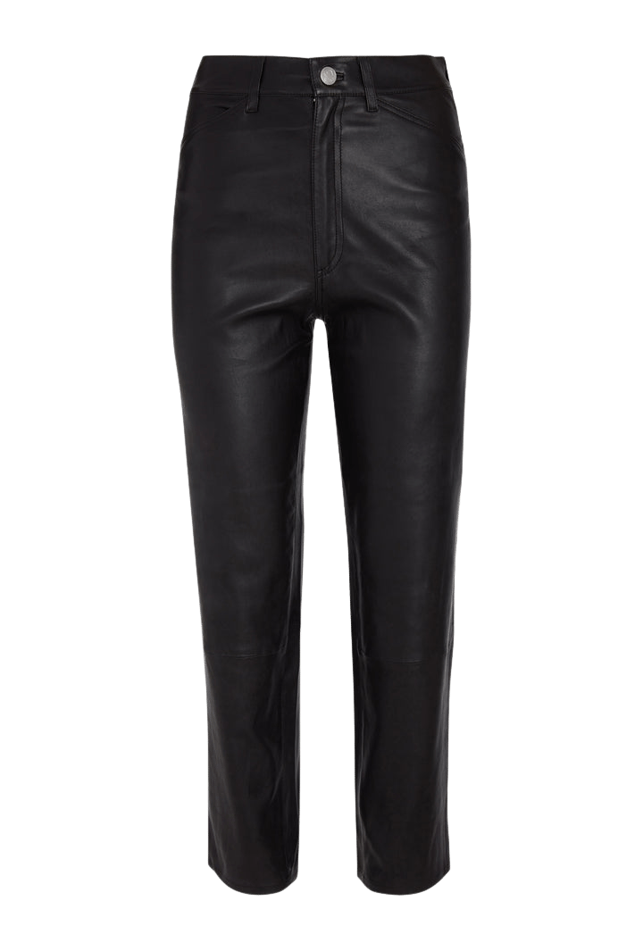 Womens 5 Pocket Plain Leather Pants
