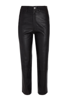 Leather Pants SPRWMN 5 Pocket Straight Leg Leather Pants in Black Sprwmn