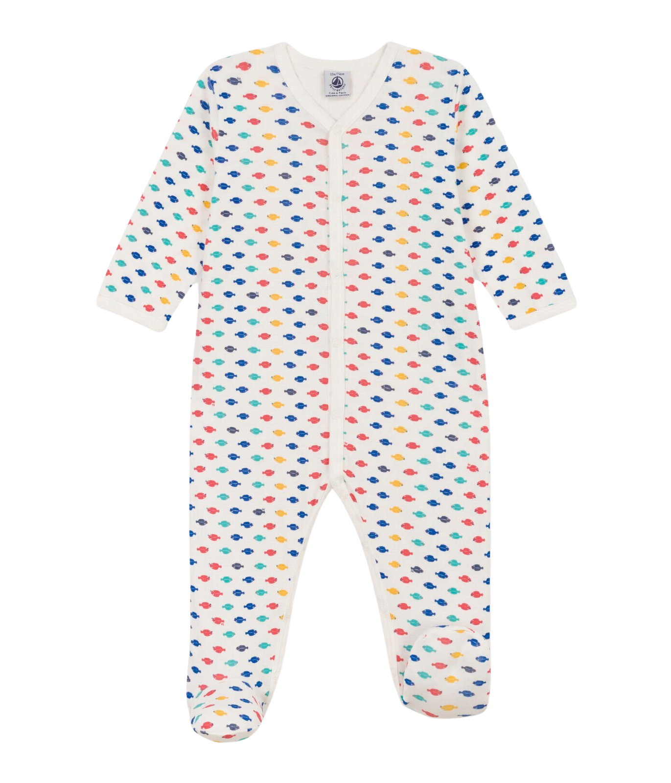 Baby Petit Bateau Baby Snap Onesie in Fish Petit Bateau