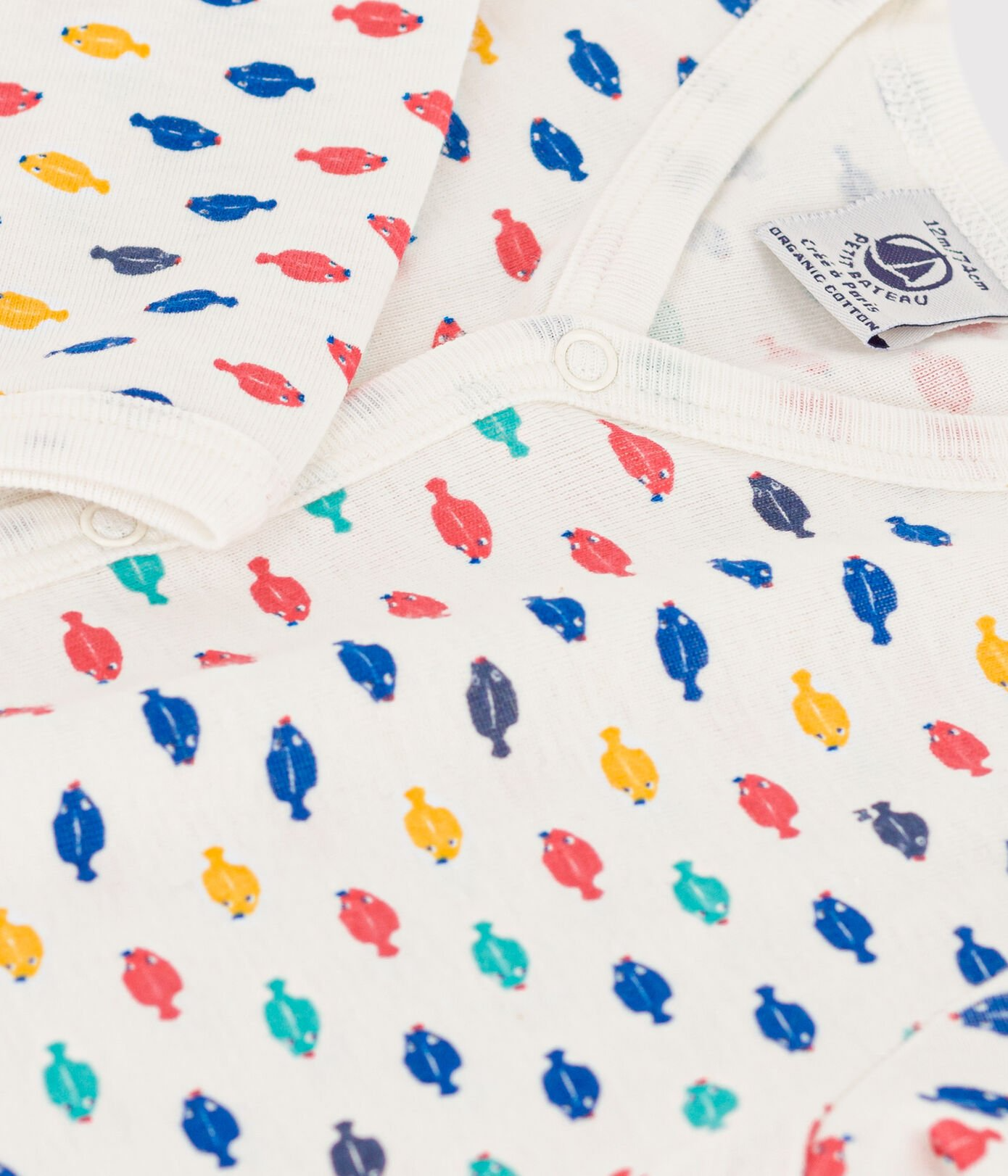 Baby Petit Bateau Baby Snap Onesie in Fish Petit Bateau