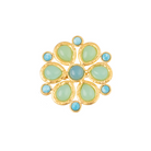 Broaches Sylvia Toledano Rosace Broach with Larimar and Calcedoine Sylvia Toledano