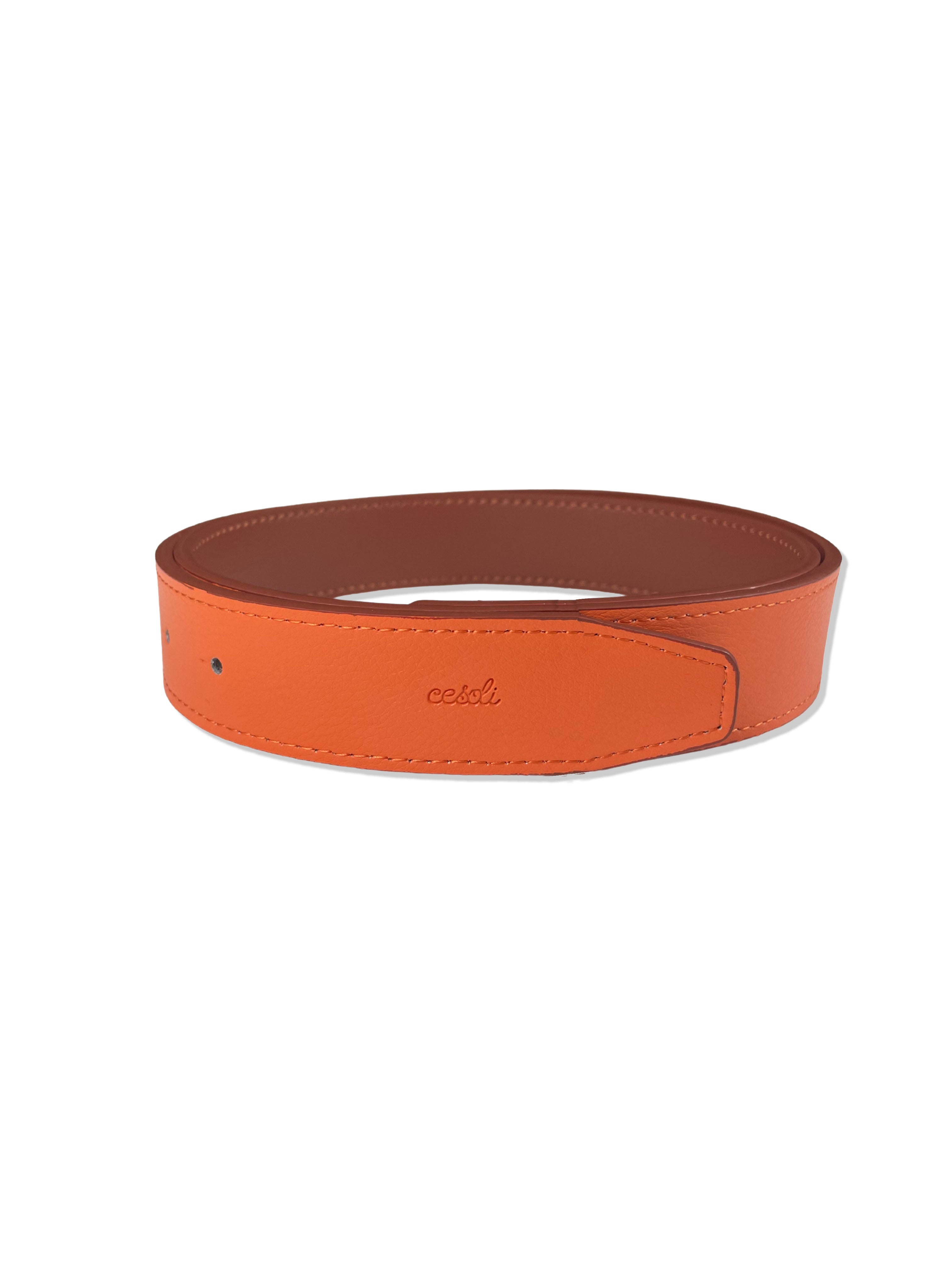 Belts Cesoli Reversible Leather Belt in Habanero/Chestnut Cesoli