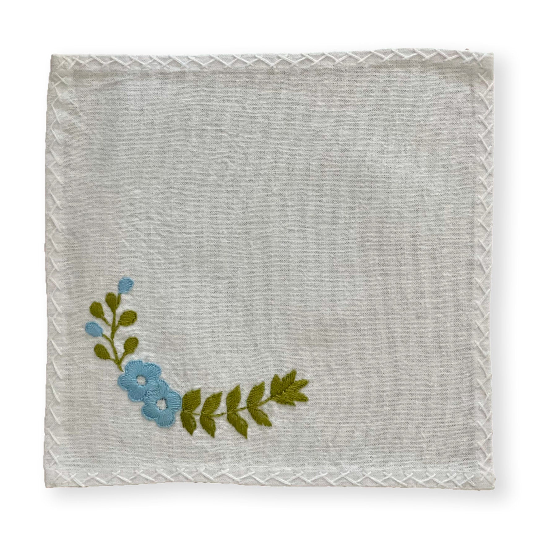 Market Hibiscus Linens Embroidered Cocktail Napkin Hibiscus Linens