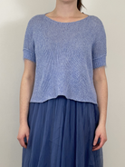 Sweaters Louiza Babouryan Knit Top in Pariwinkle Louiza Babouryan