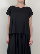 Tops Louiza Babouryan Linen Top in Black Louiza Babouryan