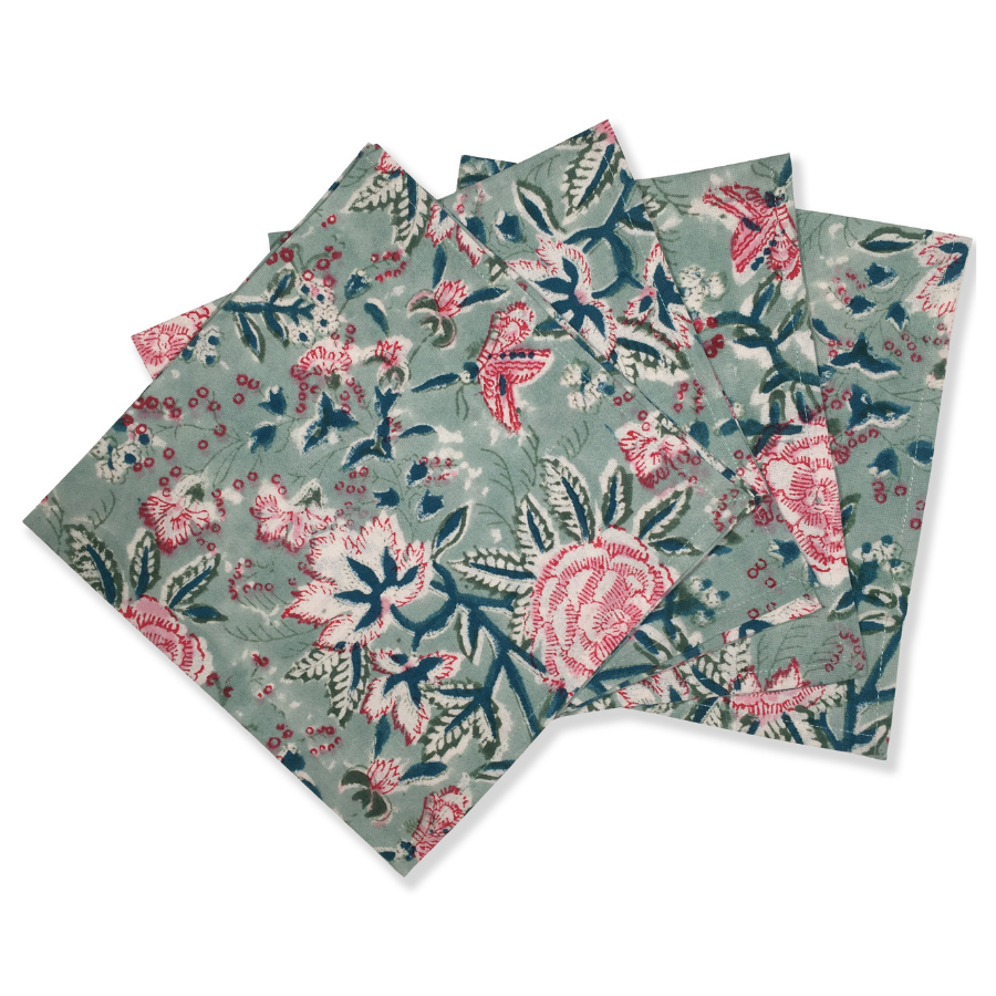 Market Hibiscus Linens Set of Napkins Hibiscus Linens