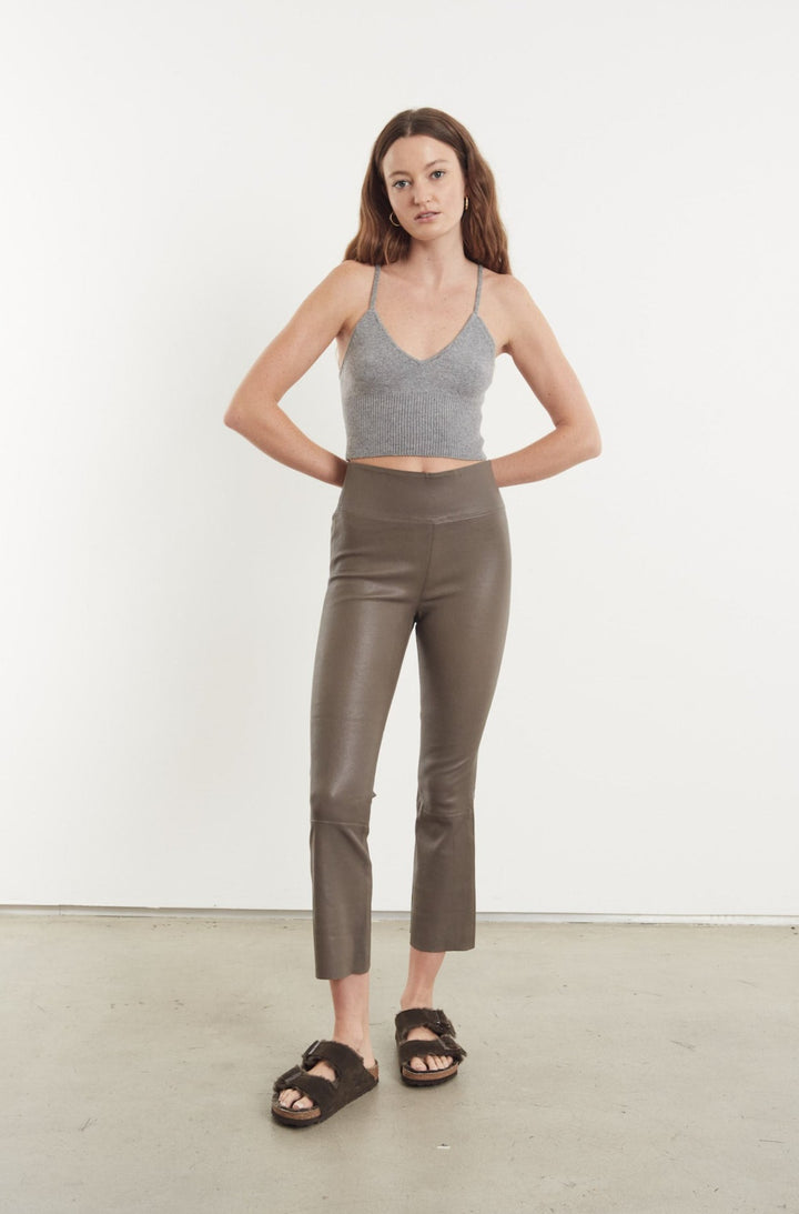 Brown Leather Skinny Legging | Theory Outlet