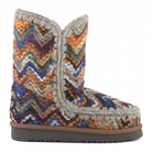 Shoes Mou Eskimo Wool Fabric Boot in Multi Stripe Mou