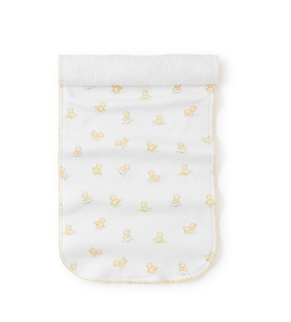 Baby Kissy Kissy Duckling Burb Cloth in White and Yellow Kissy Kissy