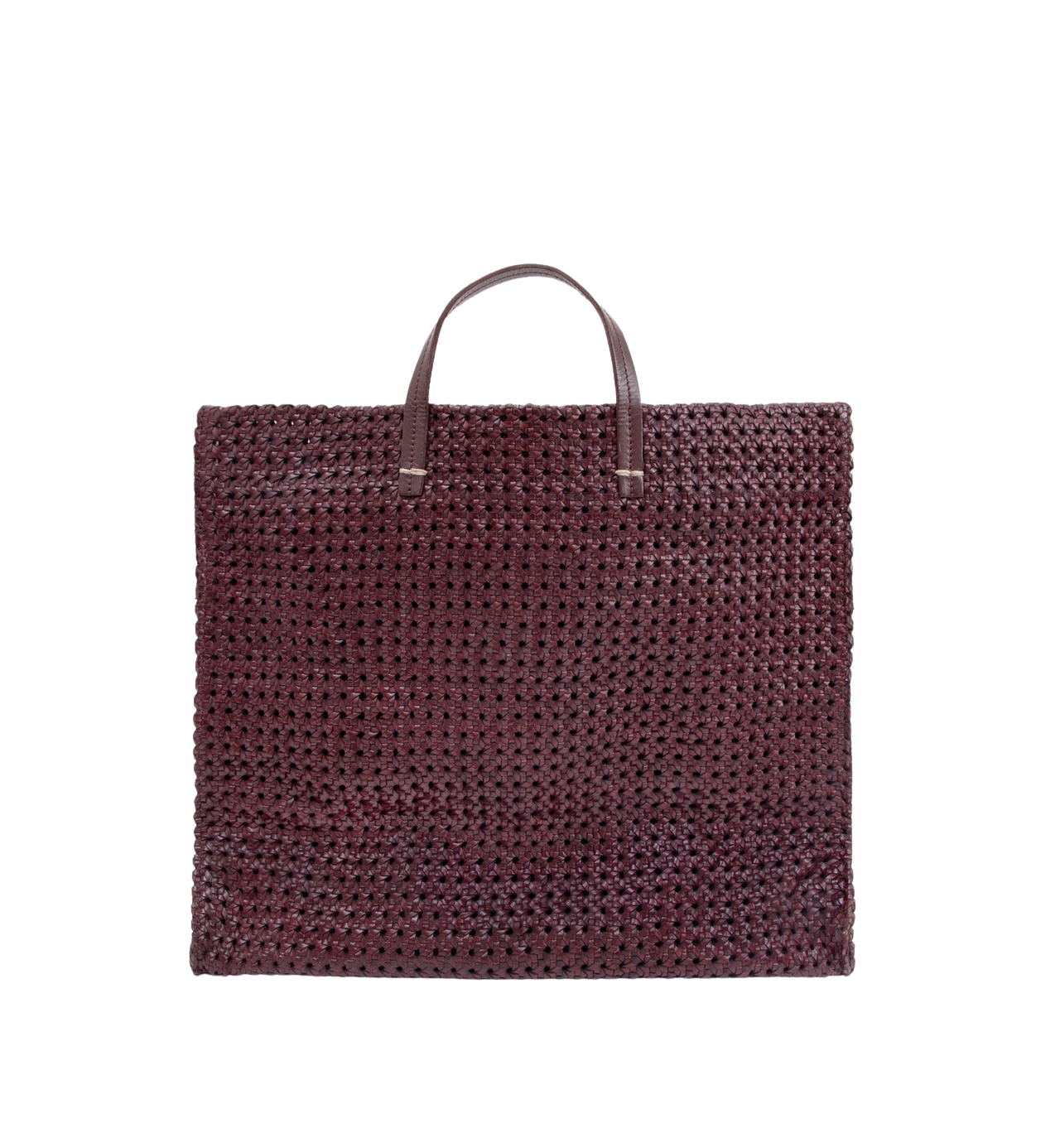 Handbags Clare V. Simple Tote in Plum Rattan Clare V.