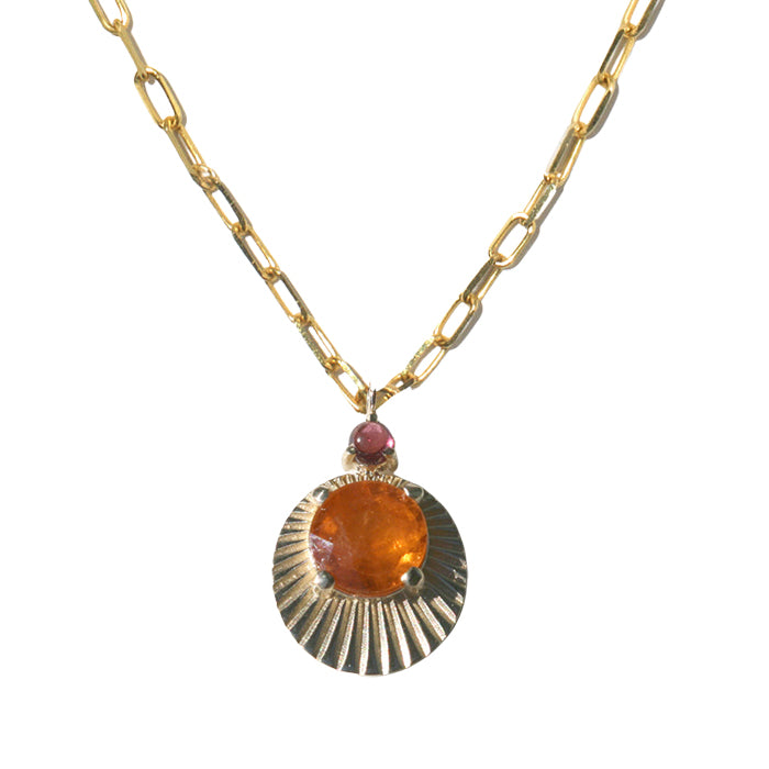 Necklaces Kimberly Doyle Spessartine Garnet Oval Necklace in Yellow Gold Kimberly Doyle