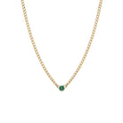 Necklaces Zoe Chicco X-Small Emerald Curb Chain Necklace in Yellow Gold Zoe Chicco