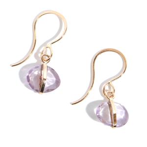 Earrings Melissa Joy Manning Single Drop Amethyst Earring in Yellow Gold Melissa Joy Manning