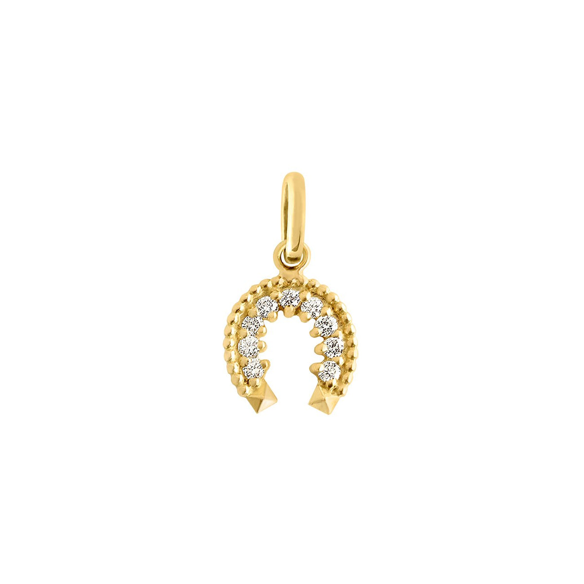 Pendants Gigi Clozeau Diamond Horseshoe Pendant in Yellow Gold Gigi Clozeau