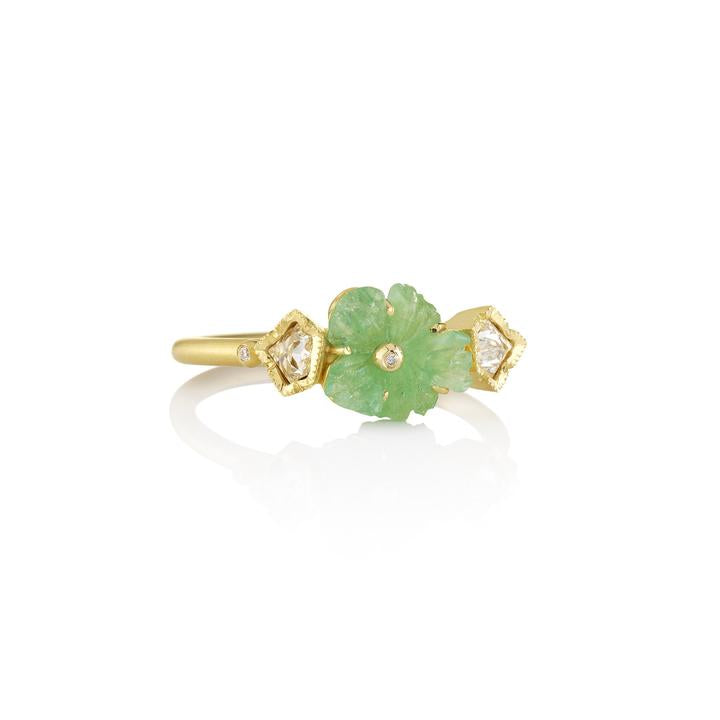 Rings Brooke Gregson Rivera Emerald Flower Ring Brooke Gregson