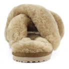 Shoes Mou Criss Cross Fur Slide in Camel Mou