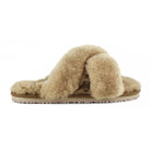 Shoes Mou Criss Cross Fur Slide in Camel Mou