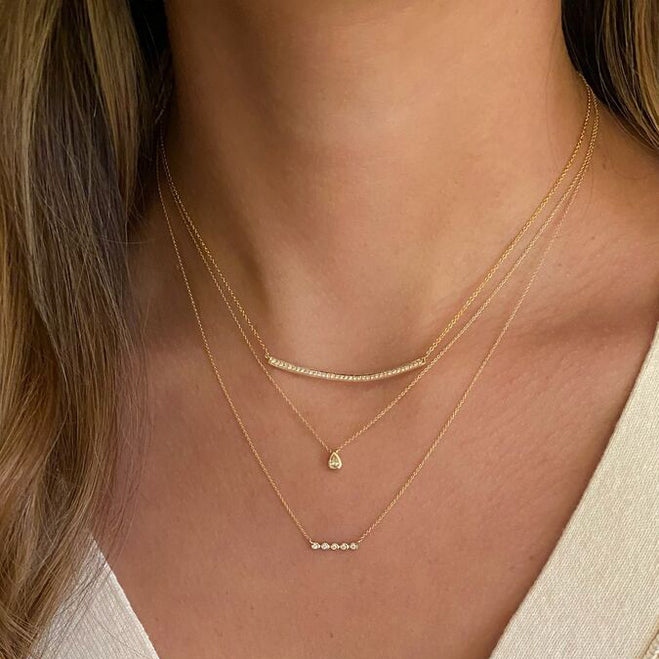 Necklaces Dana Rebecca Taylor Elaine Diamond Pear Necklace in Yellow Gold Dana Rebecca